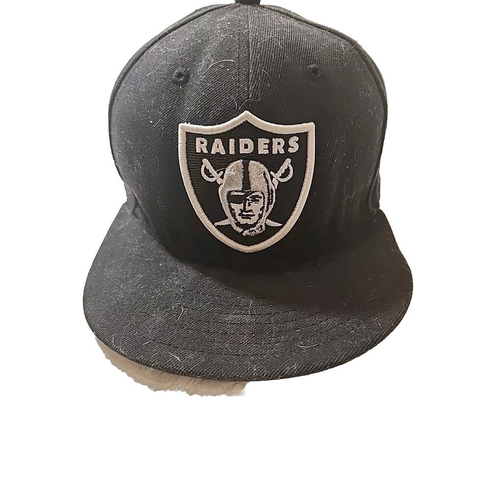 Raiders NFL Football New Era 59 Fifty Embroidered Hat Cap Fitted Mens Size 7-3/8